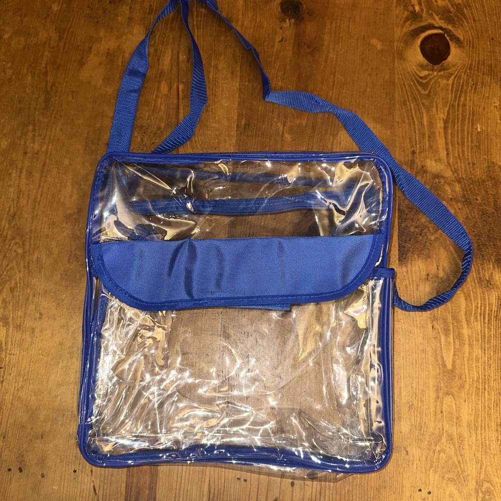 Clear Crossbody Messenger Shoulder Bag for Stadium Events, Clear Purse for Work